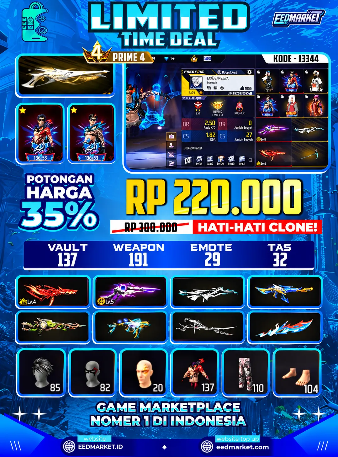 SG2 GURUN EVO LVL5 EVO M4AI LVL4 CELANA GAJAH SET NARUTO ANGEL