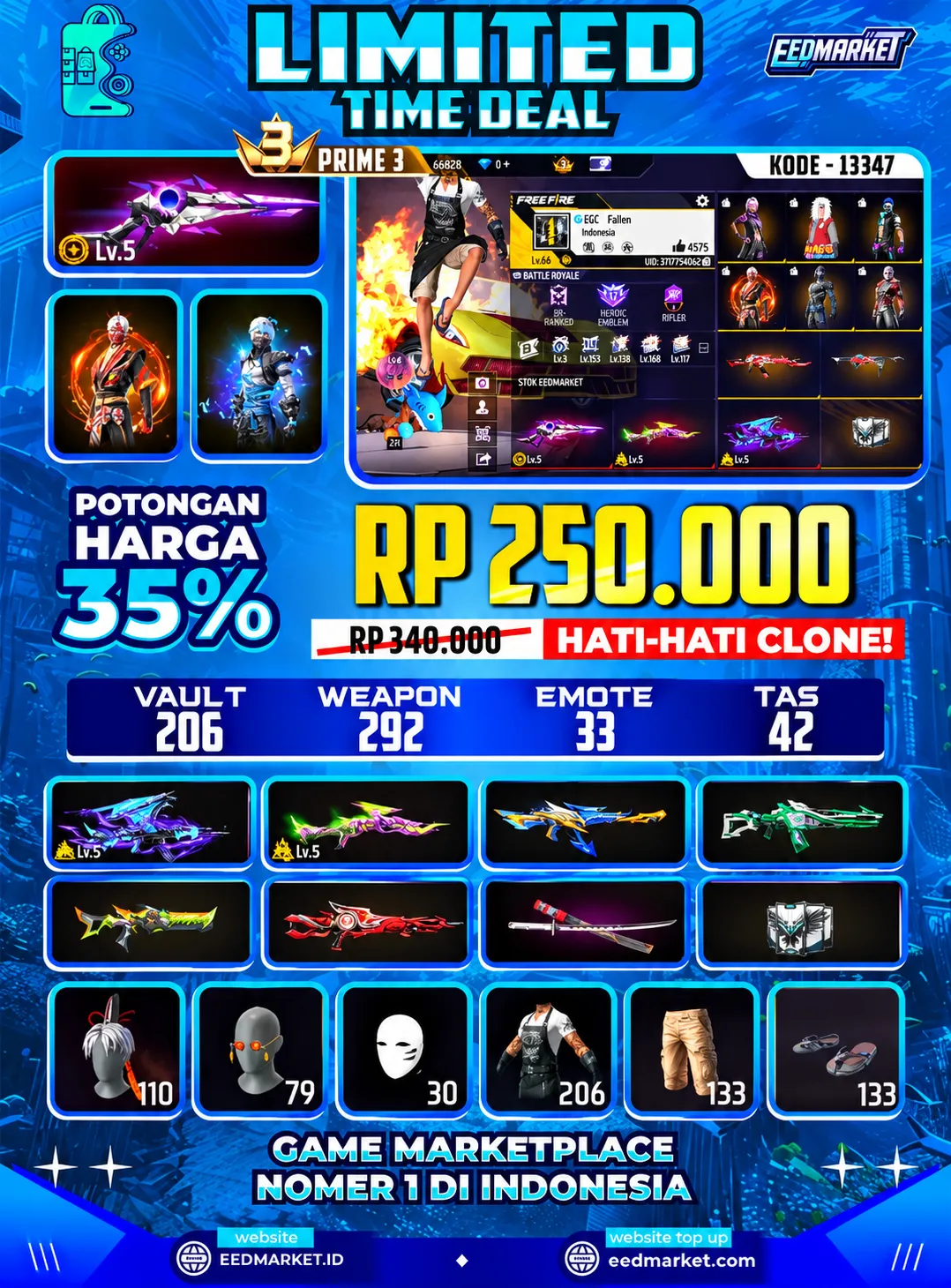 SG2 EVOGUND LVL5 EVO AK47 LVL5 EVO SG PANJANG LVL5 TAS KELINCI
