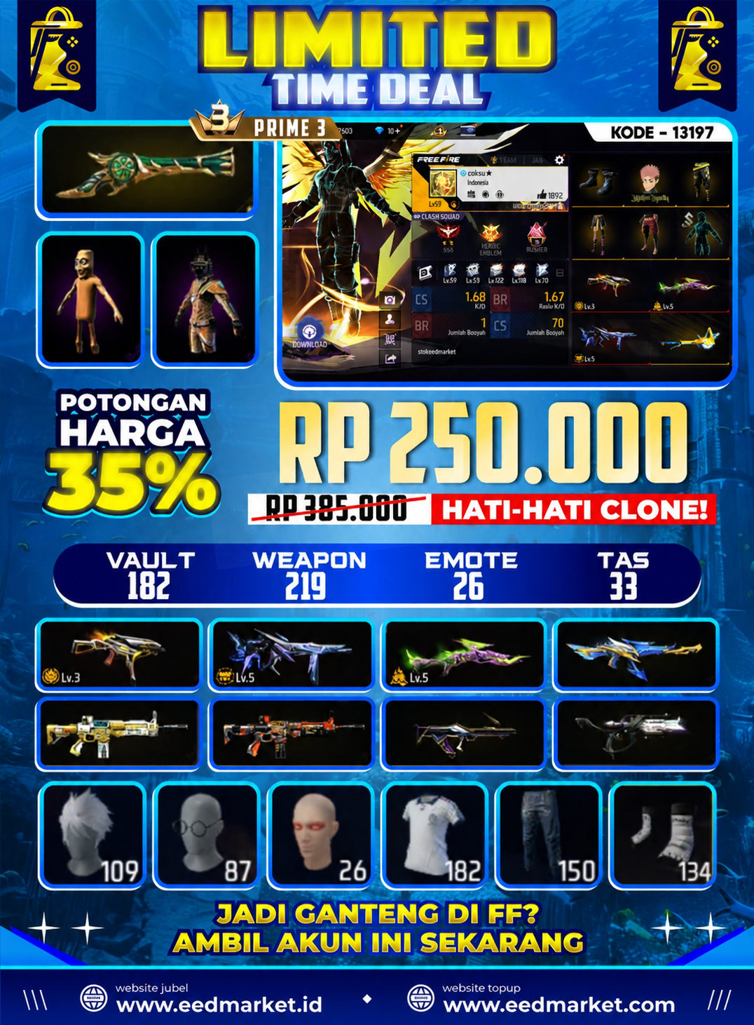 SG TEROMPET EVO 3 BANDEL BANDIT KAKASIH ON VAULT  182 PRIME 3