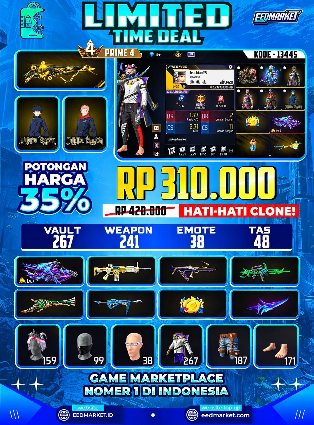SG2 SOLARIS TROMPET EVO AK47 MAX ANGEL GENJI CELANA BUDI