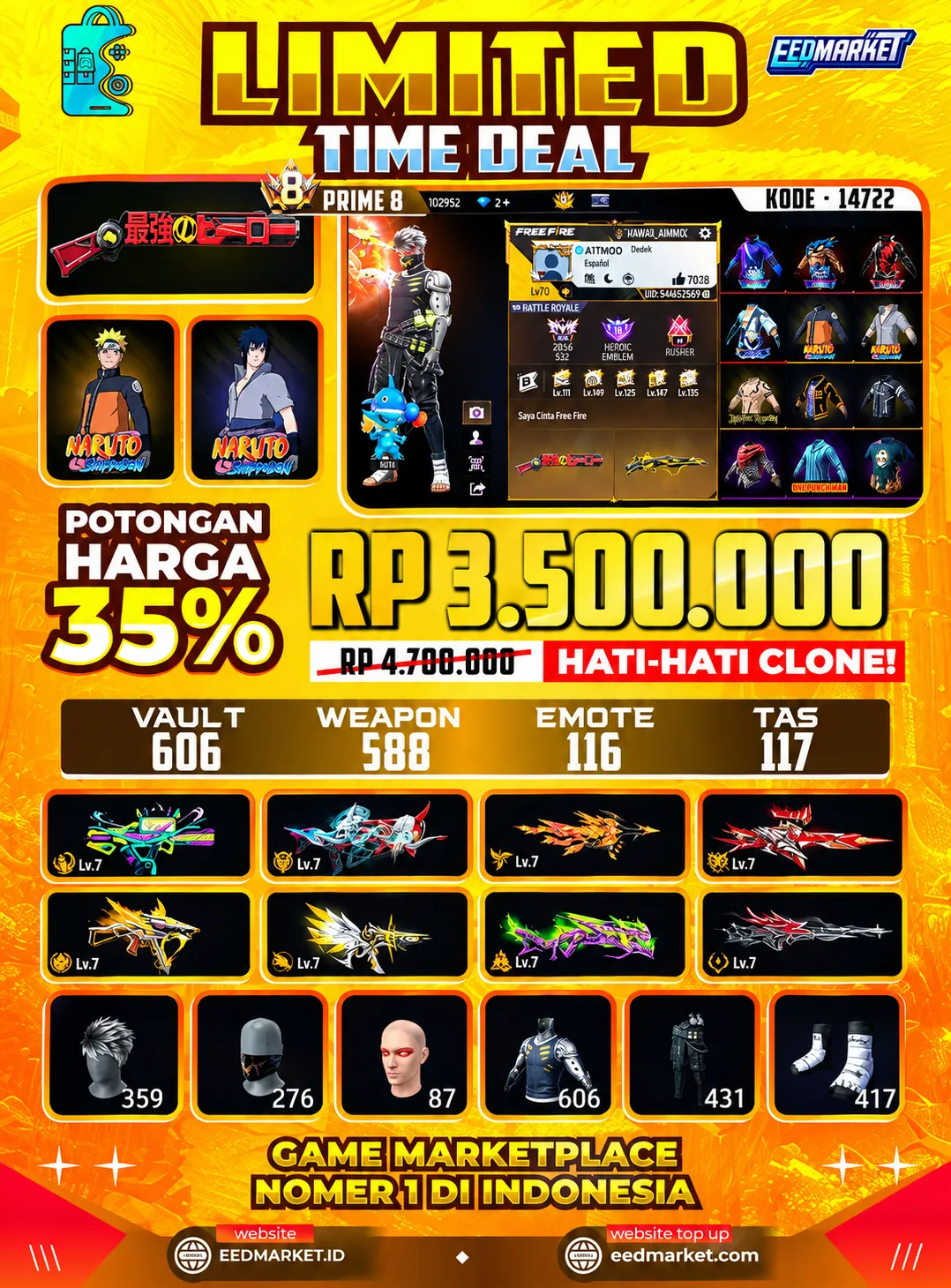 SG2 7 RASA OPM ON, EVOGUND 10 MAX 8, BUNDLE IDAMAN SEMUA, VAULD 606, PRIME 8,