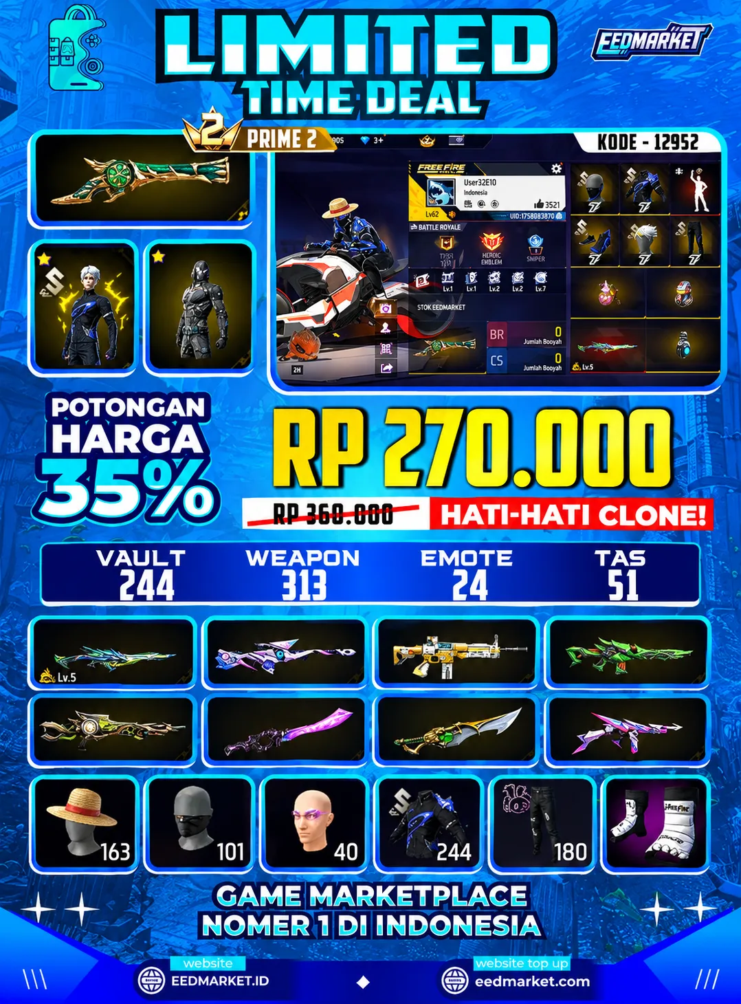 SG2 TROMPET, EVOGUND PARAFAL LV5, VAULD 244, PRIME 2,