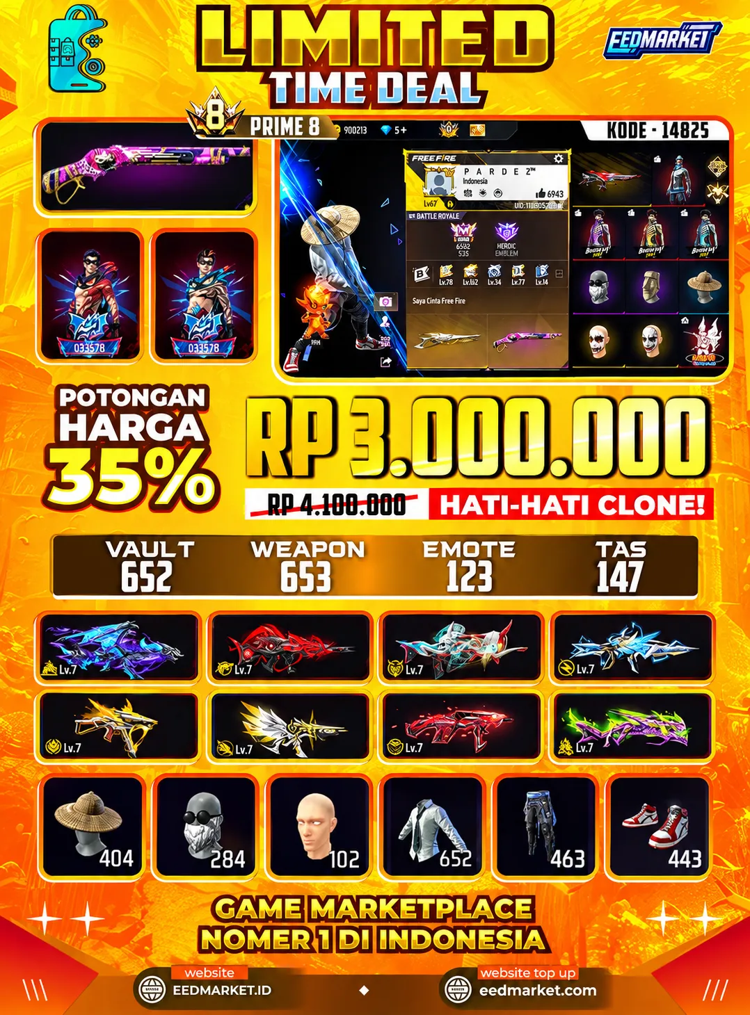 SG2 REPER, EVOGUND 10 MAX 8, BUNDLE VOID ON, SET LANGKA + OLD SEMUA, VAULD 652, PRIME 8,