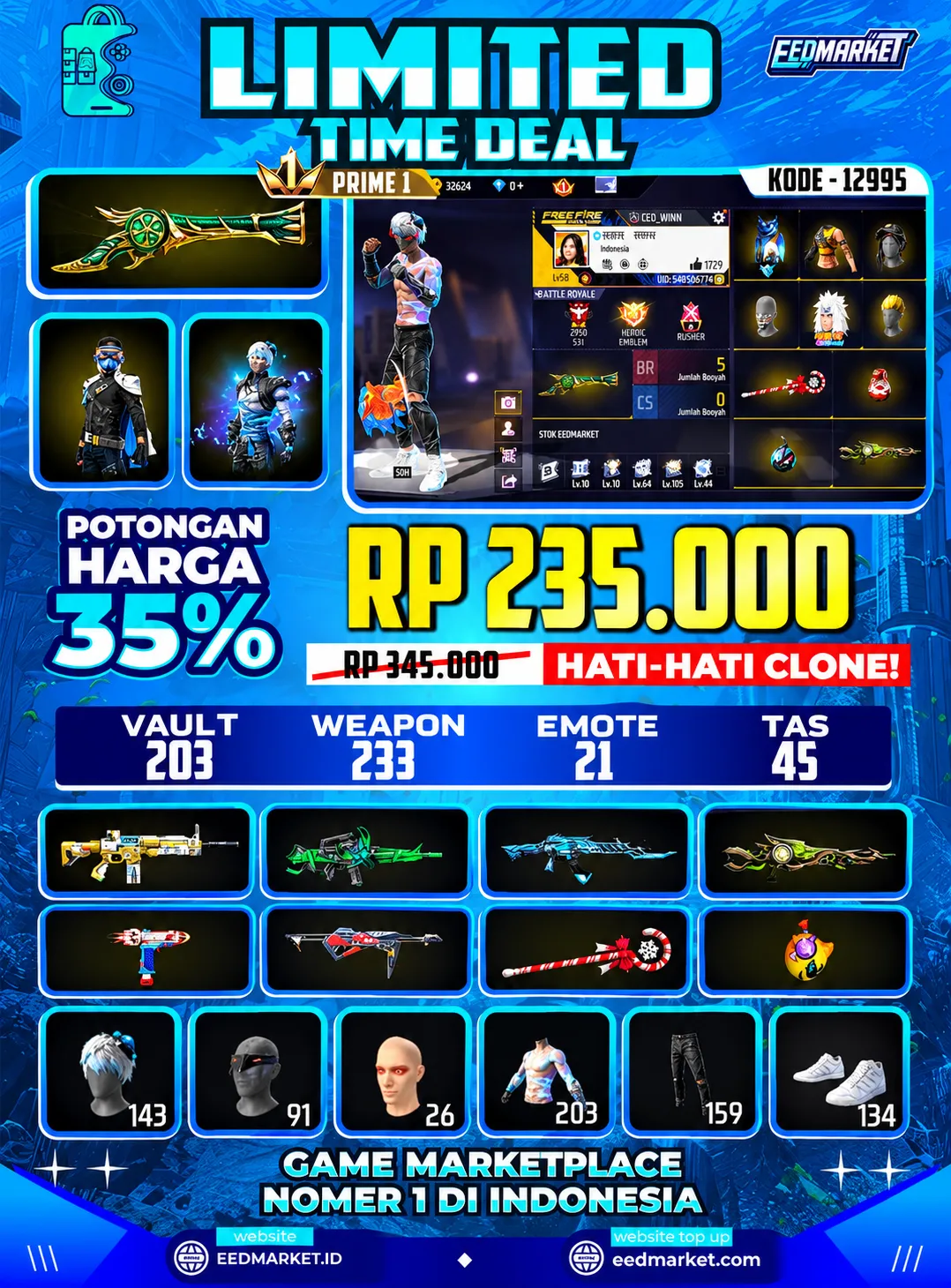 SG2 TROMPET, ANIMASI LOBBY ON, TAS NAGA, VAULD 203, PRIME 1,