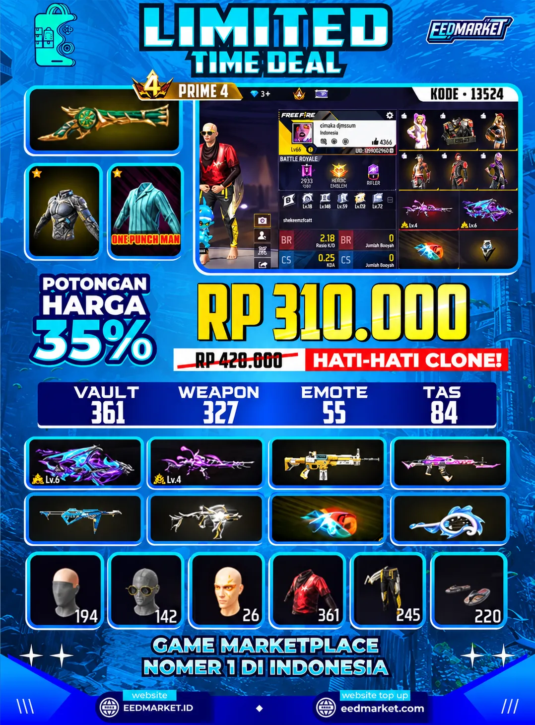 SG2 TROMPET EVO AK47 LVL6 EVO LVL4 ANGEL KUNING