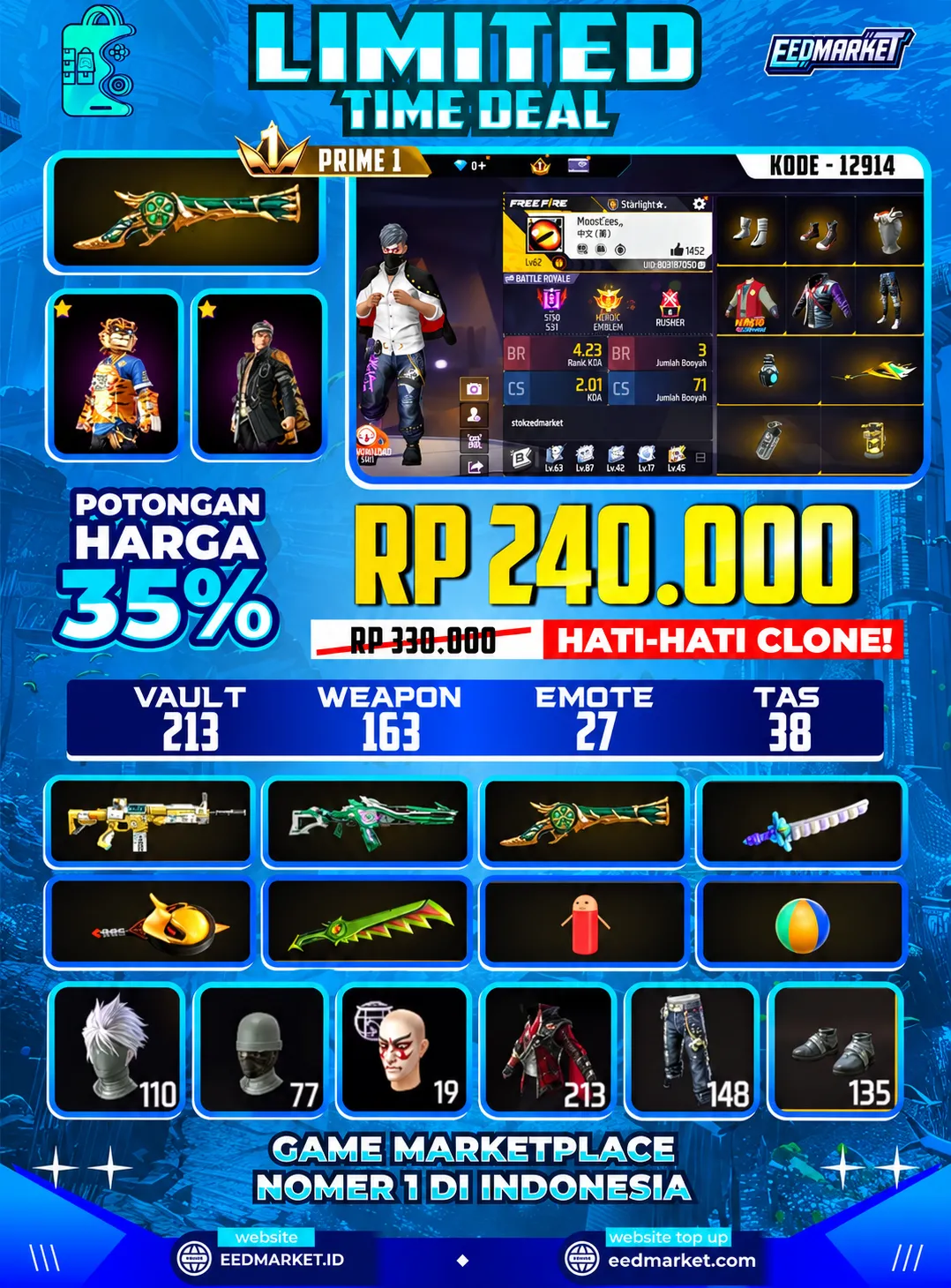 SG2 TROMPET, BUNDLE MACAN, TAS OLD, TAS NAGA, VAULD 213, PRIME 1,