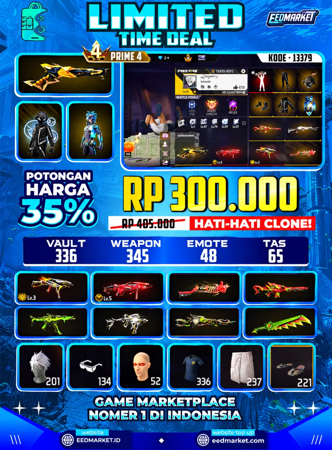 SG2 GOLDEN EVO UMP LVL3 EVO MP40 LVL4 ANGEL MERAH TAS KELINCI