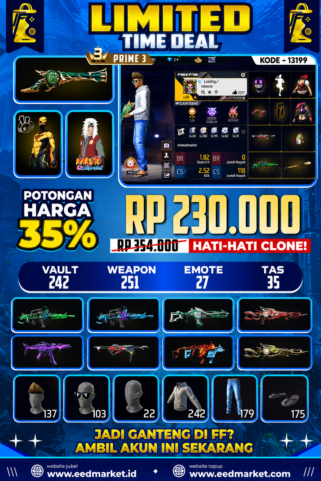 SG TEROMPET YINYANG UTAMA BANDEL DINO RAMBUT KAKASIH KAKI NYEKER DOUBEL VECTOR AQUABLAZE WRATH VAULT 242 PRIME 3