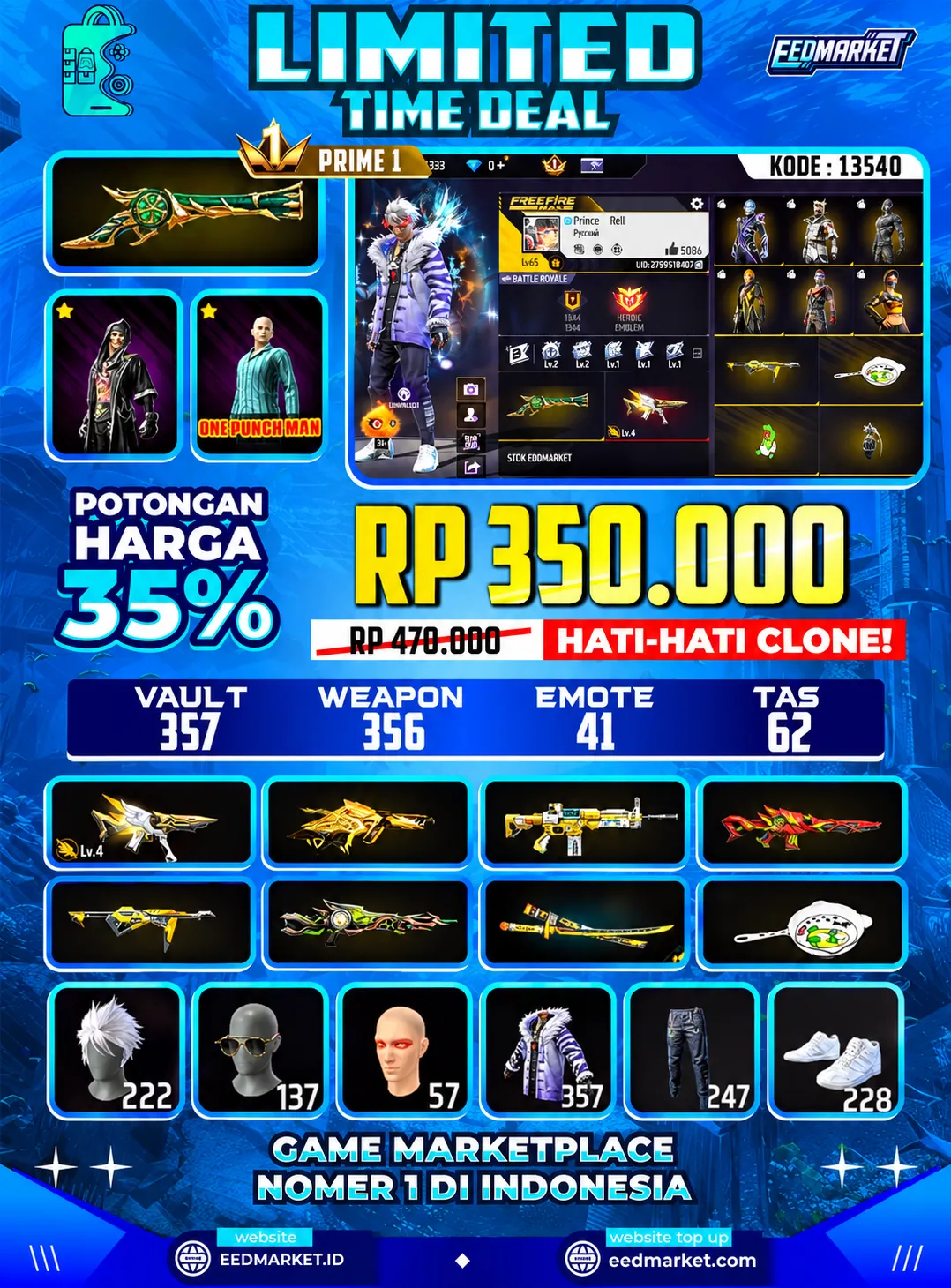 SG2 TROMPET EVO MP5 LVL4 BUNDLE K,O SAITAMA KAKASIH SEMI OLD