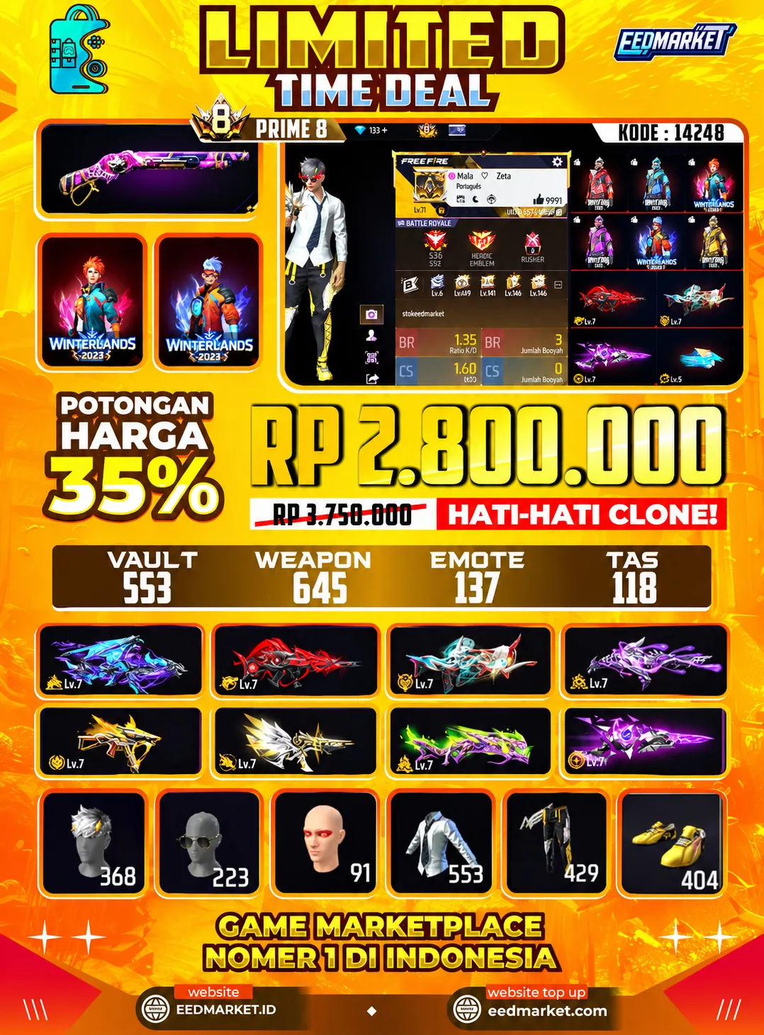 SG2 8 RASA, EVOGUND 10 MAX 8, BUNDLE UTAMA, VAULD 553, PRIME 8,