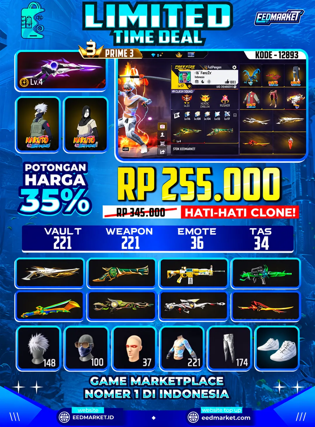 SG2 EVO GURUN TROMPET, BUNDLE KAKASIH, RAMBUT KAKASIH, TAS NAGA, VAULD 221, PRIME 3,