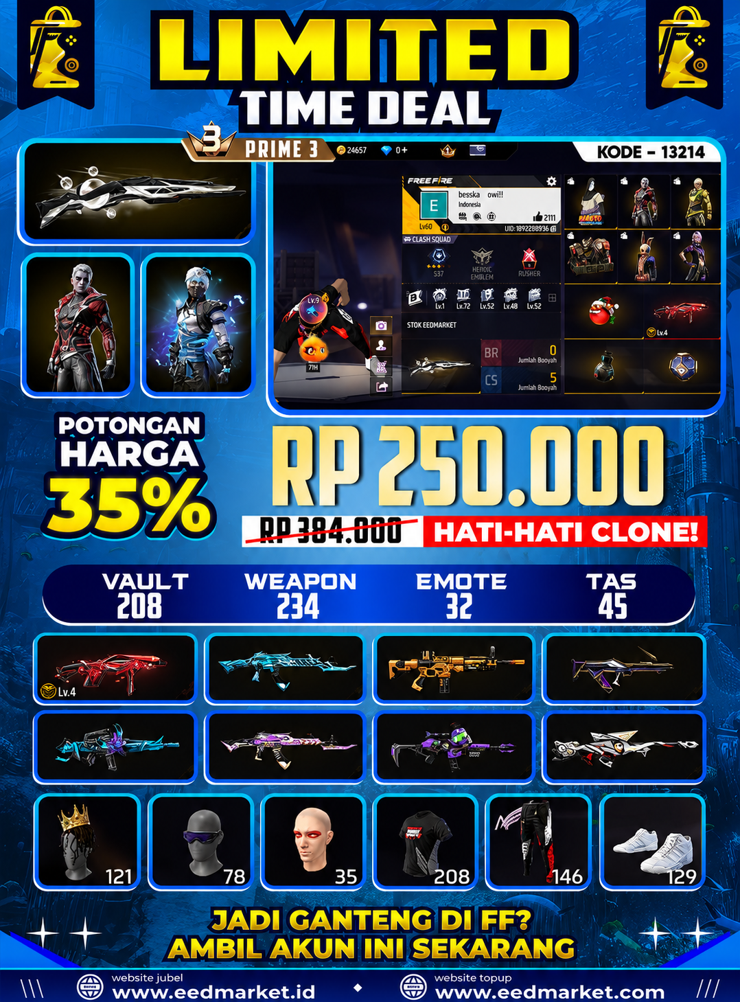 SG ABU, EVO MP40 COBRA LVL 4 CELANA ANGEL MERAH KAKI NYEKER CELANA GAJAH PINK VAULT 208 PRIME 3