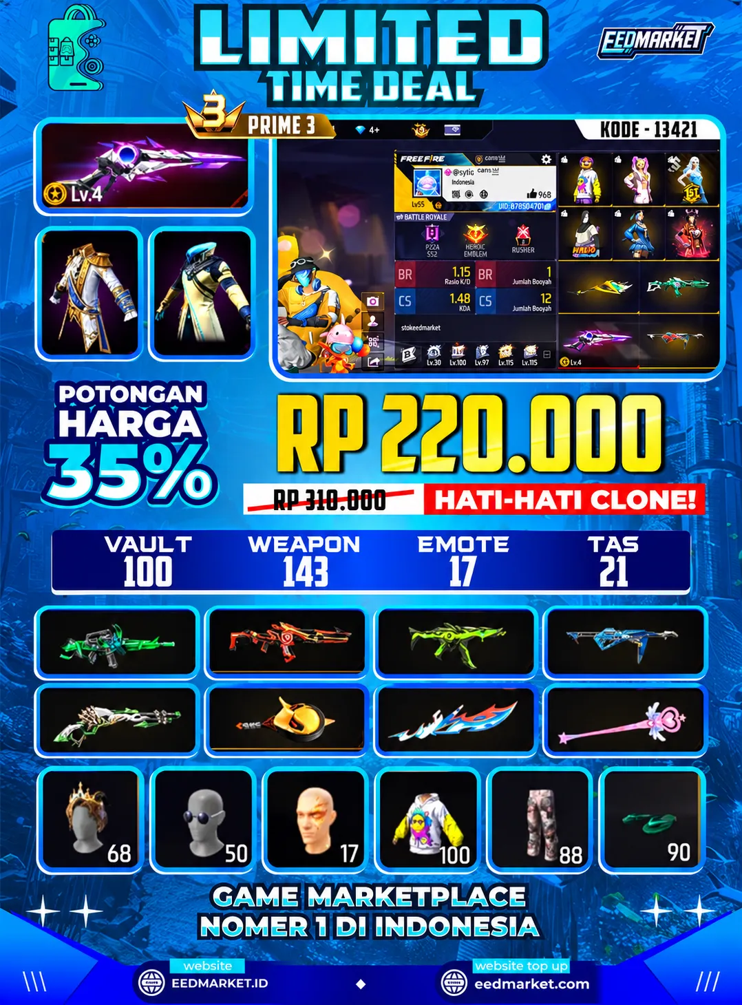 SG2 EVO LVL4 + LUMUT CELANA GAJAH TAS OLD