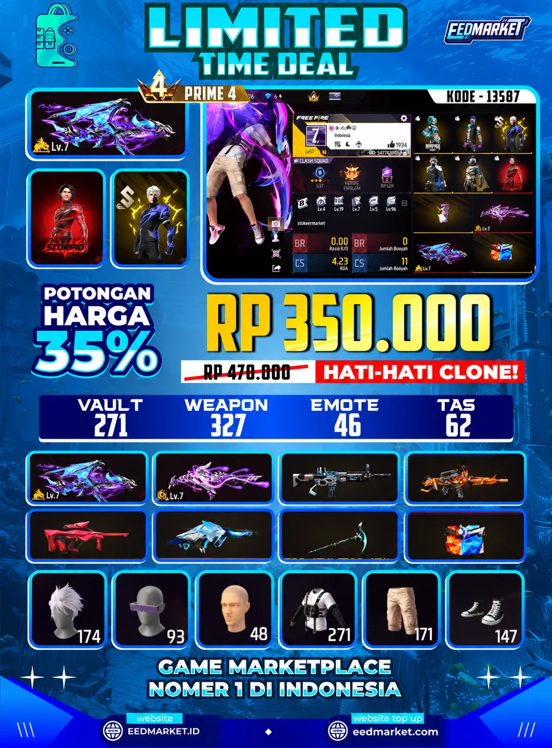 EVOGUND MAX 2 BAJU IDAMAN ANGEL KAKASIH TAS NAGA