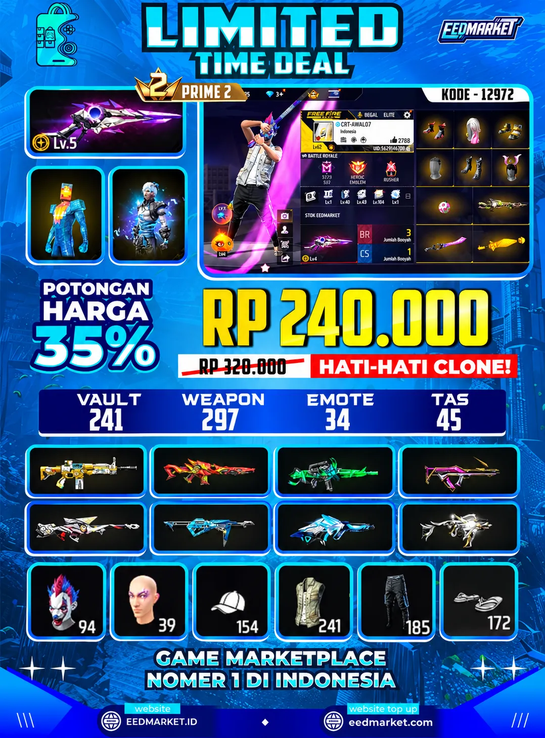SG2 EVO LV5, BUNDLE SUPER SUPER ON, YINYANG ON, VAULD 241, PRIME 2,