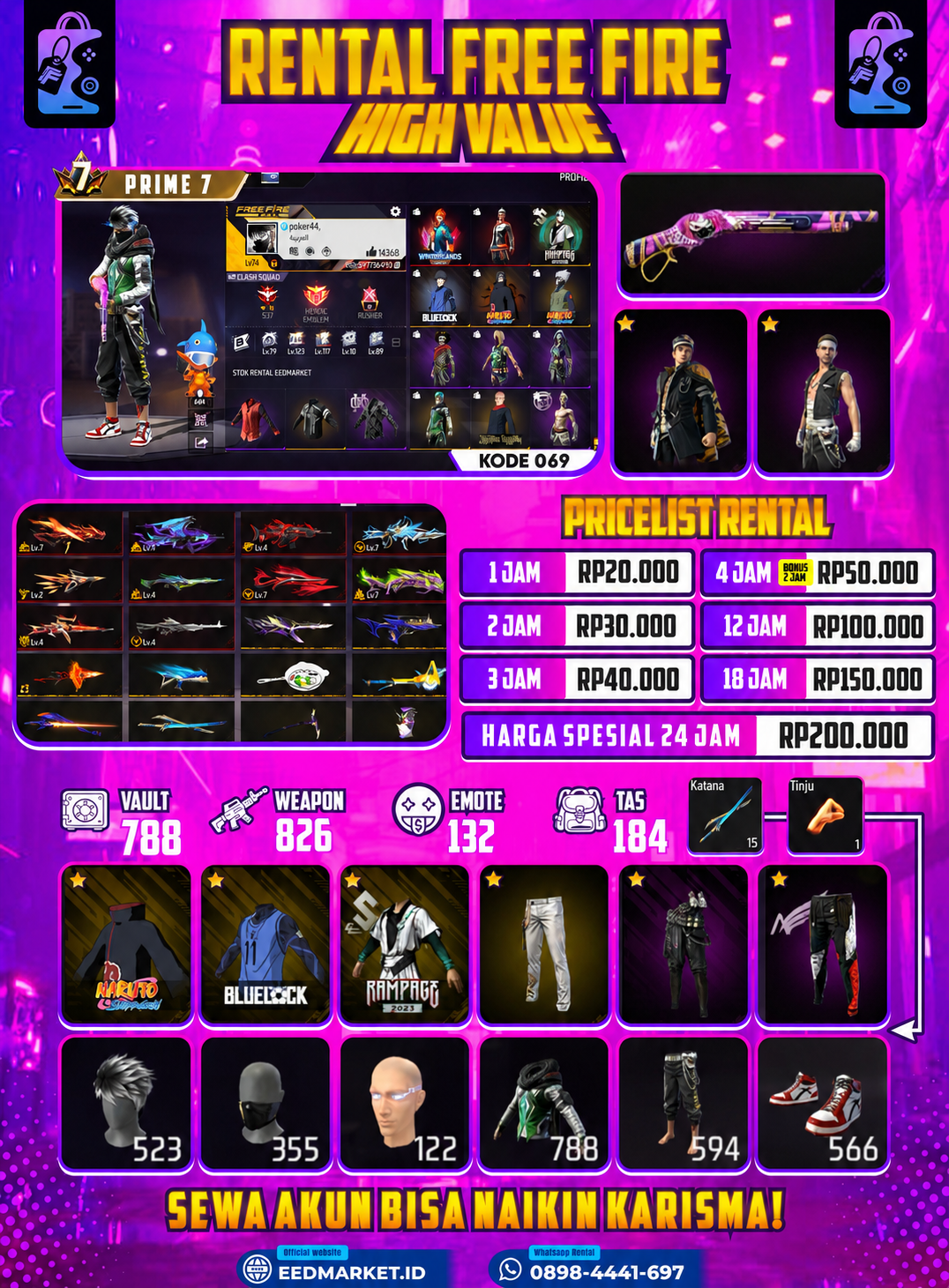 FF 069 - SG RAPPER  MAX 4 S8 BUNDLE GENJI BLUE LOCK